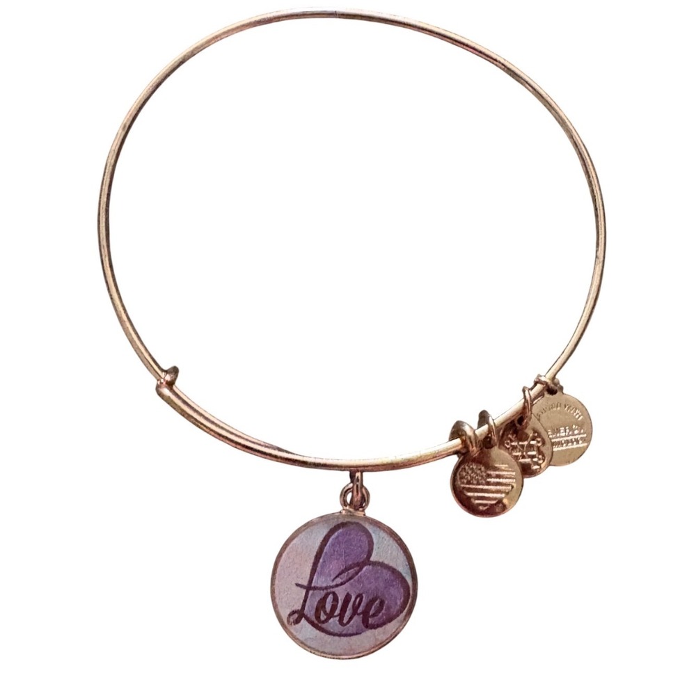 Alex and Ani Rose Gold Love Heart Expandable Wire Bangle Bracelet 2018